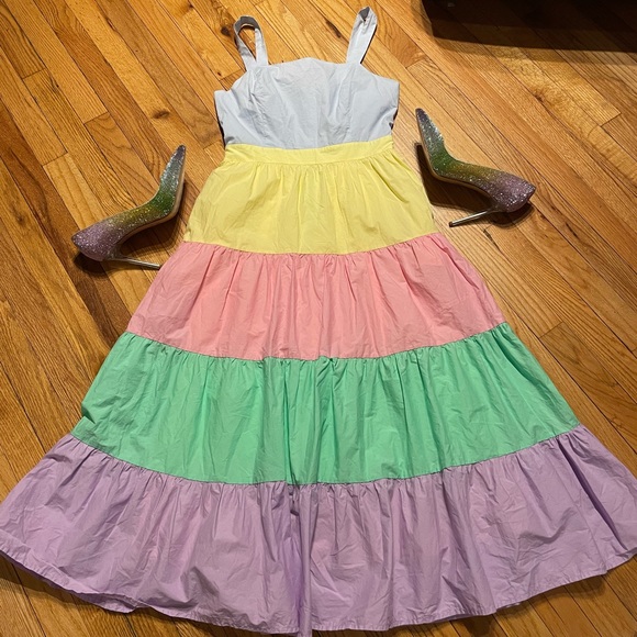 Danyah Pump Embellish Rhinestone Crystal Colorblock Rainbow Neon Clear Stilettos - Picture 14 of 15